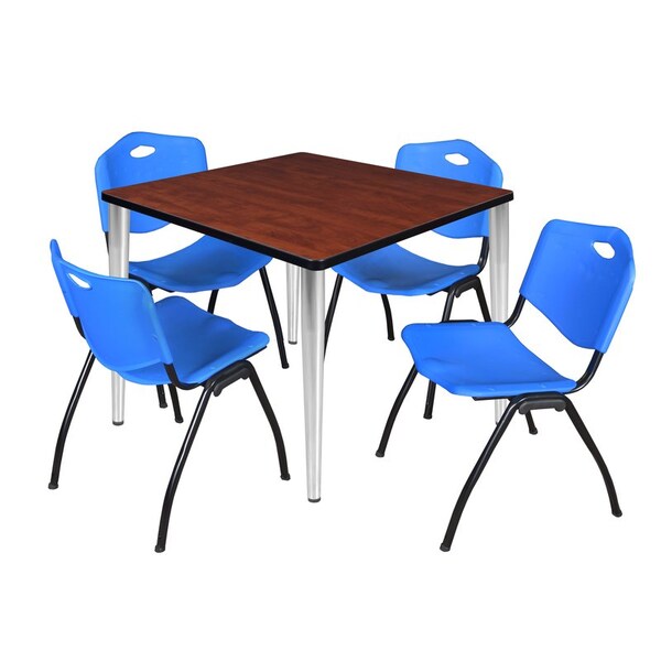 Regency Kahlo Square Table & Chair Sets, 36 W, 36 L, 29 H, Wood, Metal, Plastic Top, Cherry TPL3636CHCM47BE - main